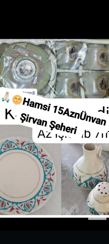 Mətbəx aksesuarları: Çay dəsti, rəng - Ağ