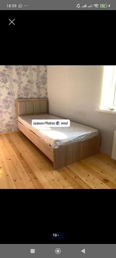Tək nəfərlik çarpayı və matras dəsti. • Ölçü: standart tək nəfərlik