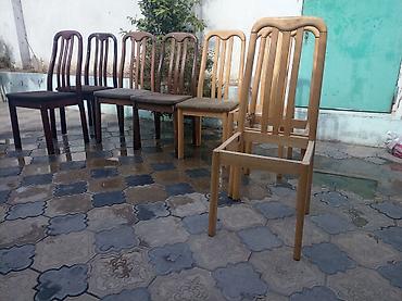 taxta lambir: Taxta yemək otağı stulları dəsti - Material: bərk ağac karkas — 2