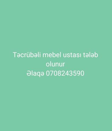 lalafo iş elanları 2022: Mebel ustası tələb olunur, 3-5 illik təcrübə, 6/1, Aylıq ödəniş