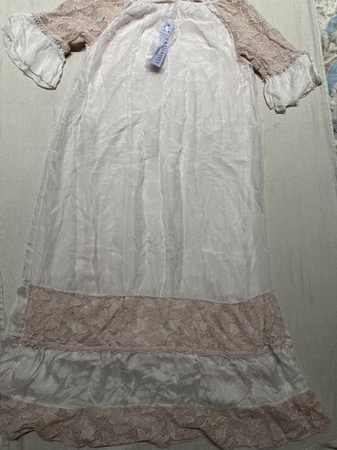 платье из панбархата на шифоне: Вечернее платье, Длинная модель, Шифон, С рукавами, M (EU 38)