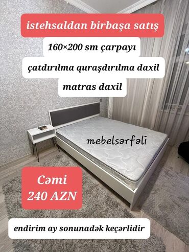 taxt dəmiri: Новый, Двуспальная кровать, С матрасом, Турция