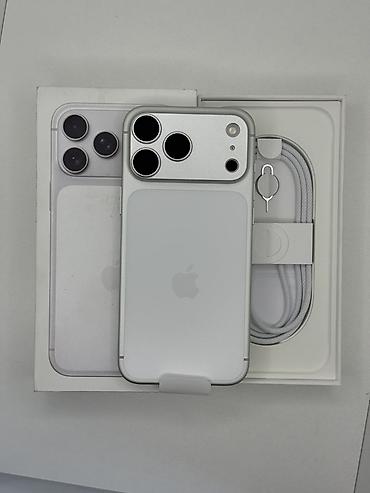 яндекс станция 2 бишкек: IPhone 17 Pro Max, Колдонулган, 256 ГБ, Күмүш, Кабель, Куту, 100 % — 1