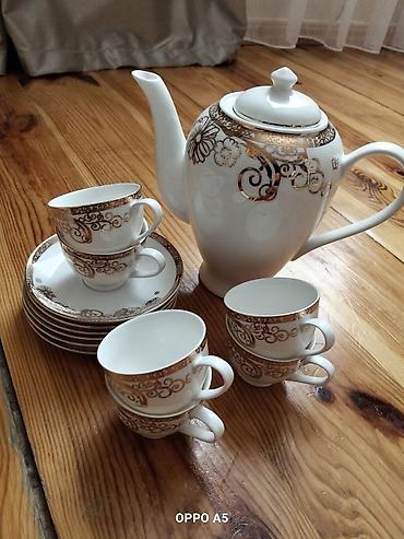 Çay dəsti, rəng - Ağ, Farfor