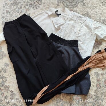 брюки клещ: Мектеп формасы, түсү - Кара, Колдонулган