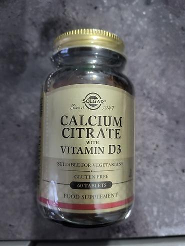 kalsium: Solgar Calcium Citrate with Vitamin D3 – 60 tablet. - Tərkib: Kalsium — 2