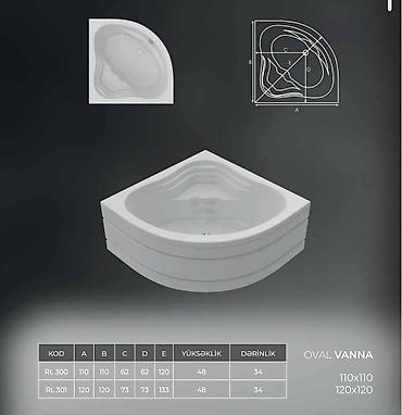 hamam kabinalari: Yeni Vanna, Akril, 120x70 sm, Ödənişli çatdırılma — 4