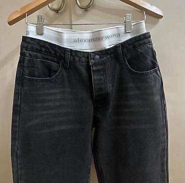 televizor arxasi: Alexander Wang cins şalvar - Rəng: tünd boz/charcoal yuma effektli - — 2