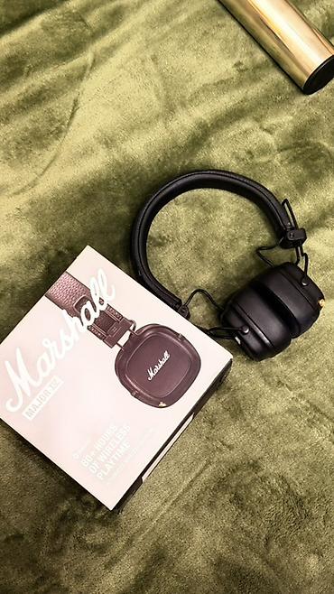 major: İşlənmiş Simsiz (Bluetooth) Qulaqcıqlar, Marshall, rəng - Qara — 1