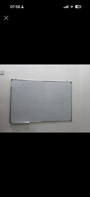 Ağ marker taxtası (whiteboard) - Divara quraşdırılan, alüminium