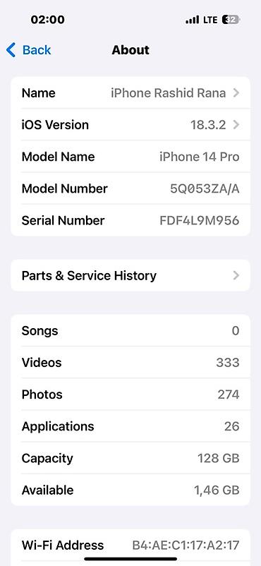 airpods pro 2 цена бишкек: IPhone 14 Pro, 128 ГБ Характеристики и детали с устройства: - Модель — 1