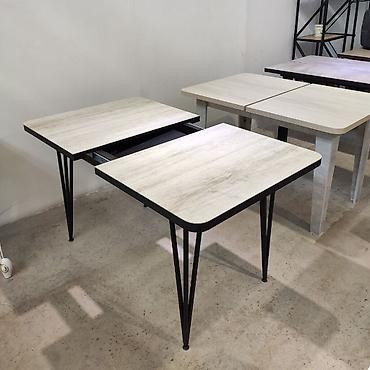study table: Стол "Бабочка" с металлическими ножками Длина: 130/190 см Ширина: 80 — 3