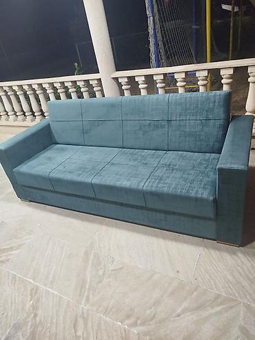 aşagı guzdək: Çevrilən divan – mavi rəngdə, yumşaq toxumalı parça üzlüklə — 4
