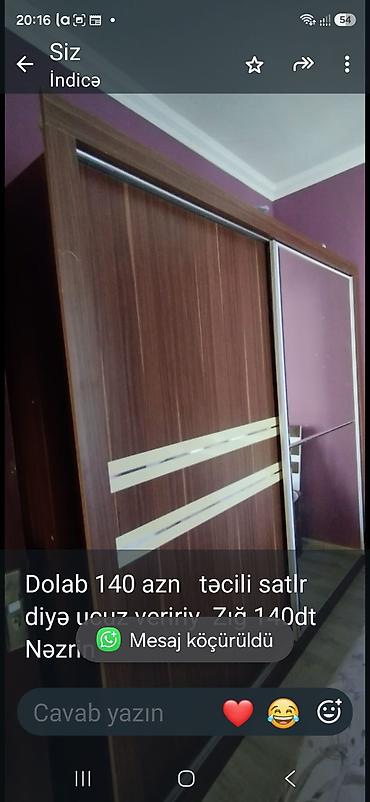 Dolab 140 azn təcili satlr diyə ucuz veririy Zığ 140dt Nəzrin