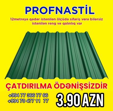 Profnastil: Profnastil, Dam üçün, Pulsuz çatdırılma, Ödənişli quraşdırma, Zəmanətli, Kredit yoxdur