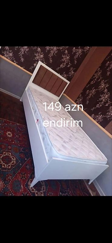 embawood usaq carpayilari: Tək nəfərlik çarpayı + döşək - Rəng: ağ karkas, başlıq hissəsi — 1