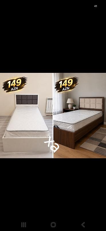 taxt ucun baza: Tək nəfərlik çarpayı – 149 AZN - İki rəng seçimi: ağ korpus/qara — 1