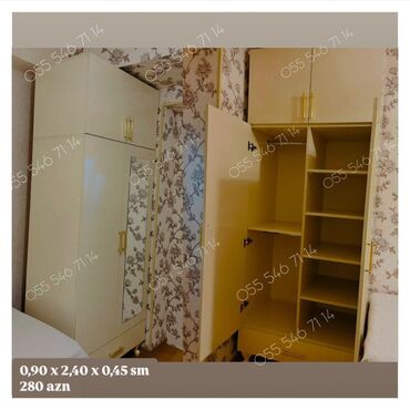 Masalar: Yeni, 3 qapılı Düz dolab, Qarderob, paltar dolabı lalafo.az -da Masalar: Yeni, 3 qapılı Düz dolab, Qarderob, paltar dolabı