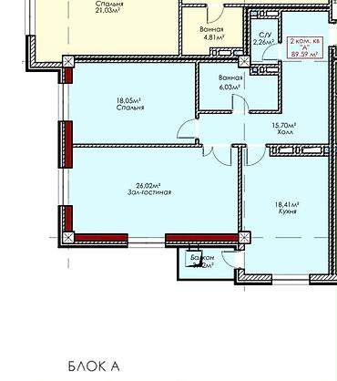 жк next: 2 комнаты, 89 м², Элитка, 10 этаж, ПСО (под самоотделку) — 1