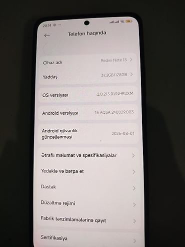 redmi pad qiymeti: Redmi Note 13, 128 GB, rəng - Qara, Sensor — 3