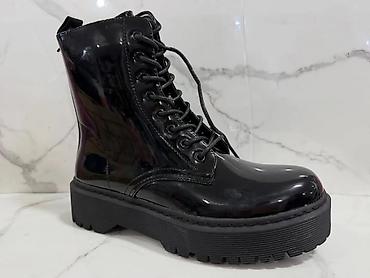 Gležnjače: Ženske zimske čizme – više modela - Topla crna čizma od brušene kože — 3