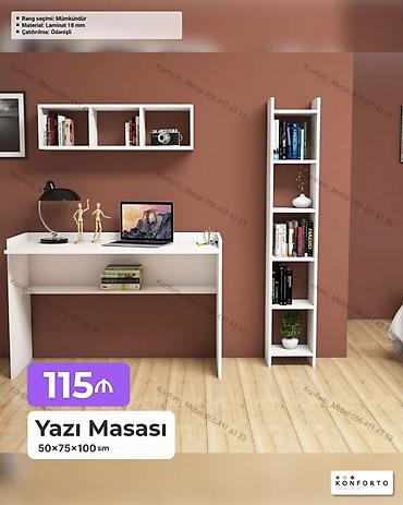 oxu masası: Düz masa, Stulsuz, Polkalı, Siyirməsiz, Sadə laminat — 1