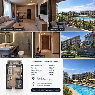 квартира 10 мкр мкр: Студия, 30 м², Элитка, 1 этаж, Евроремонт — 2