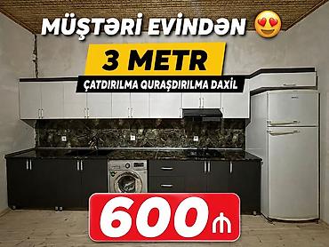 metbex mebli: Yeni mətbəx mebeli sifarişlə 3metr çatdırılma quraşdırılma daxil — 1