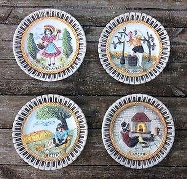 Ostali kućni dekor: Piatti \"Quattro stagioni\"" (set 4) in ceramica artistica. Made in — 9