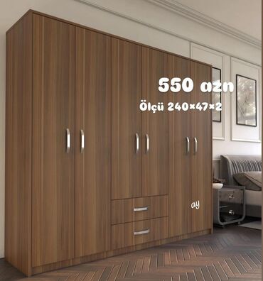 Yeni, Açılan, 6 qapı Düz dolab, Qarderob, paltar dolabı, Azərbaycan
