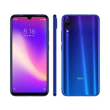 эски телефон: Redmi, Redmi Note 7, Колдонулган, 128 ГБ, түсү - Көгүлтүр, 2 SIM