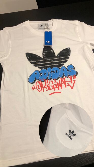 majica adidas sweatshirt: Men's T-shirt Adidas, M (EU 38), bоја - Bela
