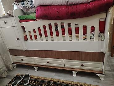 Beşiklər: Uşaq beşiyi – kombinə edilmiş model - Material: ağ rəngli MDF/laminat — 3