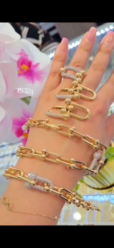 Sırğalar: Sırğa, Sarı qızıl, 585 Əyar, 123 g, Ödənişli çatdırılma, Ünvandan götürmə — 4