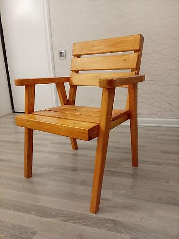 буфет мебель: 4 ədəd bağ kreslosu SATILIR. - Material: təbii ağac, lakla örtülüb — 1