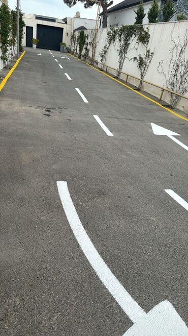 Digər tikinti xidmətləri: Xətləmə və yol nişanlanması xidməti - Asfalt və beton səthlərdə