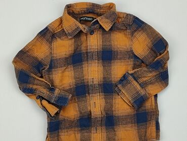 bluzki trykotowe z długim rękawem: Koszula 2-3 lat, stan - Dobry, wzór - Kratka, kolor - Pomarańczowy