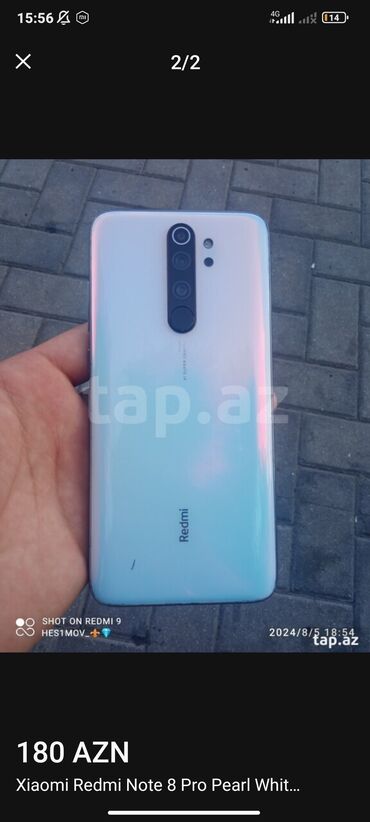 xiaomi note 14 pro qiymeti: Xiaomi Redmi Note 8 Pro, 128 GB, rəng - Ağ, 
 Face ID, İki sim kartlı, Barmaq izi