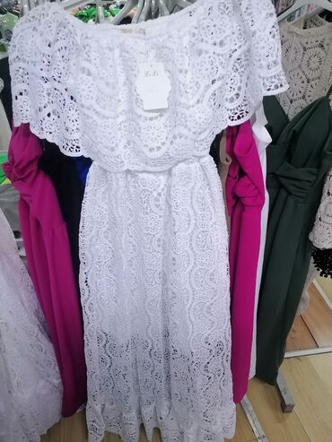 haljine za punije žene: M (EU 38), color - White, Other style, Short sleeves