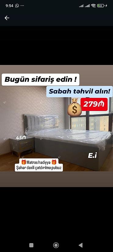 qosa taxt: Yeni, İkinəfərlik çarpayı, Matras ilə — 1