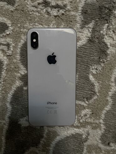 ош телефондор: IPhone X, Арзандатуу 10%, Колдонулган, 64 ГБ, Ак, Кабель, 100 %