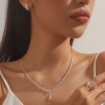 cartier narukvice konac: Set nakita “Infinity” – ogrlica, prsten i minđuše - Materijal — 5