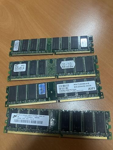 Masaüstü kompüterlər və komponentlər: DDR/DDR1 RAM modulları paketi - Növ: DDR (DDR1), DIMM - Tutumlar: 256 — 1