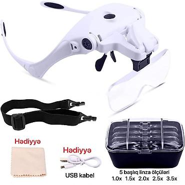 persol eynək: USB ilə doldurulan LED işıqlı başa taxılan böyüdücü eynək — 7
