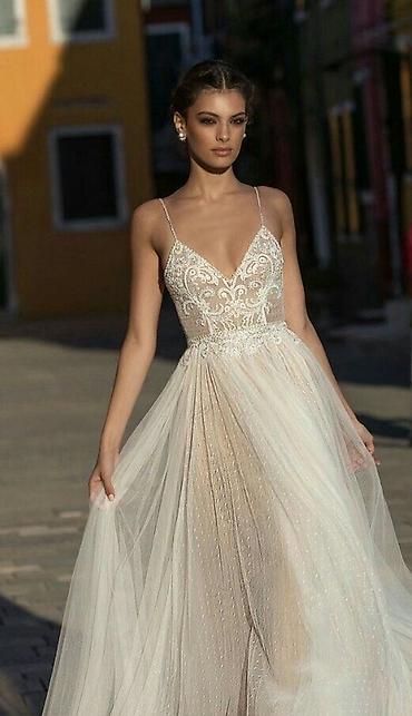 Вечерние платья: Вечернее платье, А-силуэт, Длинная модель, Фатин, Без рукавов, Корсет, Стразы, Камни, S — 13