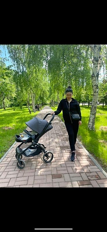 Коляскалар: Детская коляска 3-в-1, темно-серый текстиль, черная рама. Основные — 2