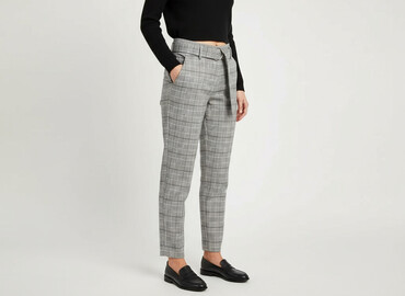 materiałowe spodnie w kratkę: River Island Petite, Spodnie materiałowe damskie, rozmiar M