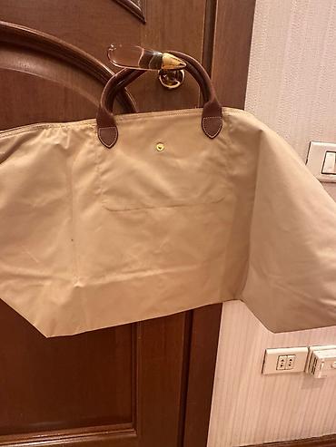 deri çanta: Longchamp original Bej rəngli böyük ölçülü tote/aller-retour tipli — 1