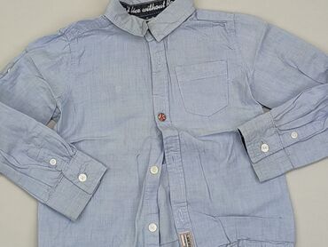 bluzki chłopięce z długim rękawem 134: Koszula 2-3 lat, stan - Zadowalający, wzór - Jednolity kolor, kolor - Błękitny