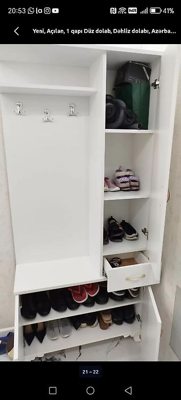 dehliz dolabi satilir: Düz dolab, Dəhliz üçün, Açılan, Korpuslu, 1 qapı — 3